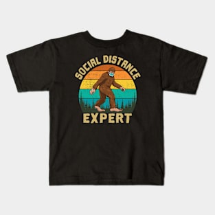 Funny Bigfoot Social Distance Expert, Funny Introvert Kids T-Shirt